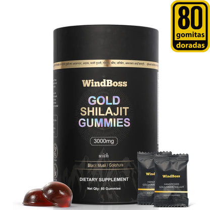 🏔️✨ WindBoss Gold Shilajit Gummies – 80 Gomas✨🏔️: Más energía, más resistencia, más virilidad.
